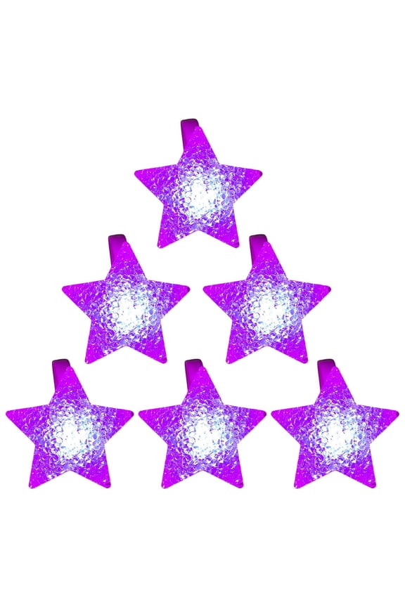 Pack of 6 Glowing Bracelets Fun Light Up Wristbands Bright LED Glowing Bracelets with Star for Kids and Adults Party Fun