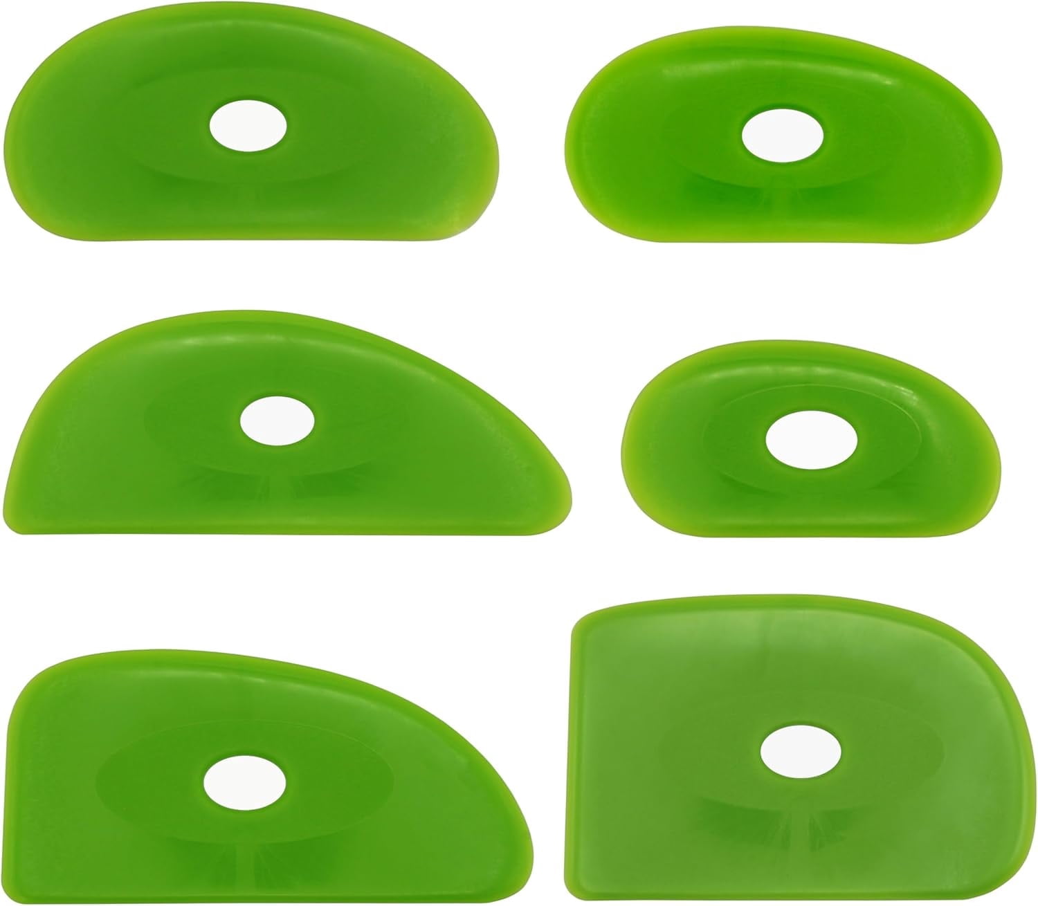 Pack of 6 Green Medium Firm Silicone Pottery Ribs (Shapes 0-5 ...