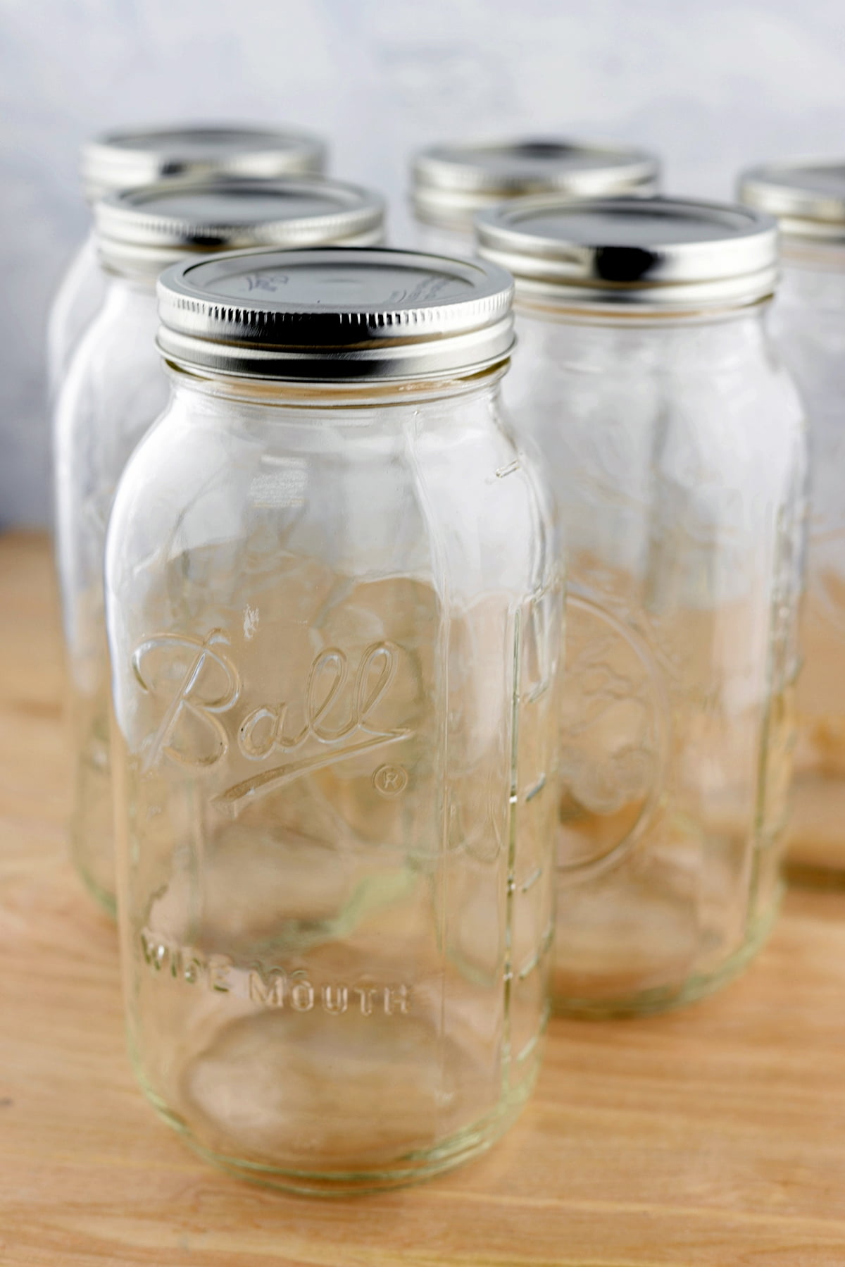 Pack of 6 Half Gallon Mason Jars Ball® Canning Jars Wide Mouth 9.25in. Tall  x 4.5in. Across 