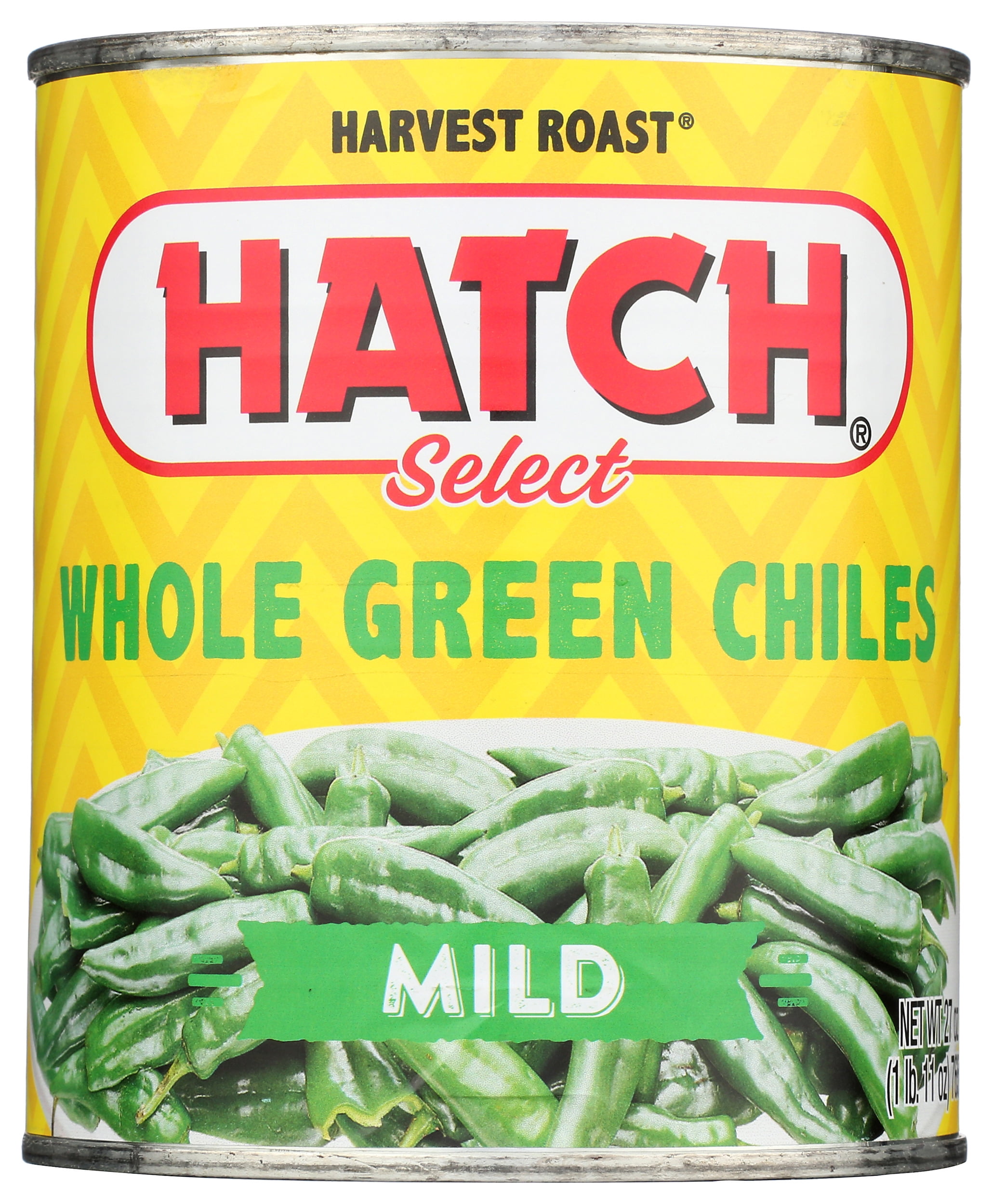 Pack of 6, Hatch Mild Whole Green Chilies, 27 oz