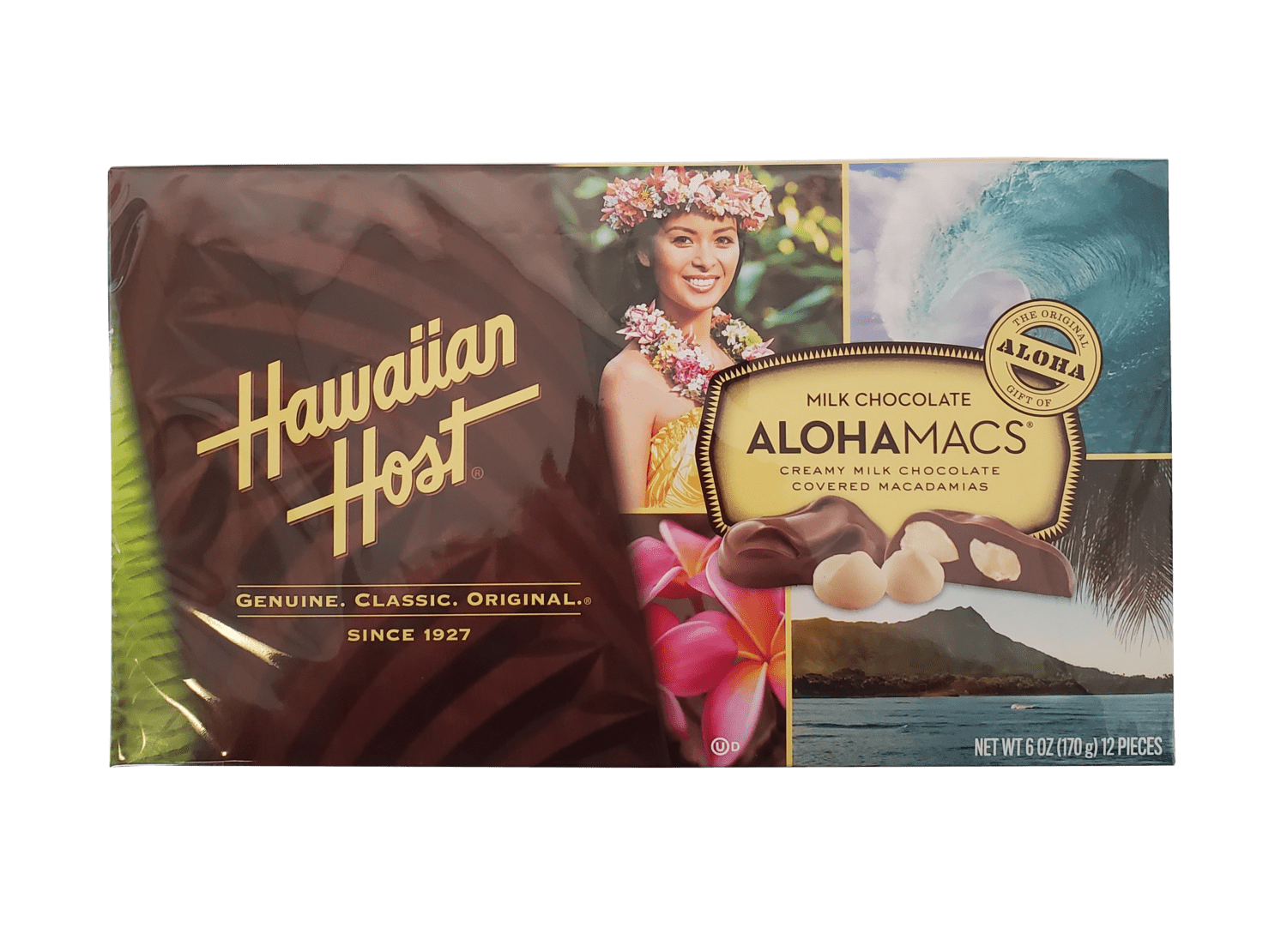 [Pack of 6] Hawaiian Host Alohamacs Milk Chocolate The Original Chocolate Covered Macadamia Nut
