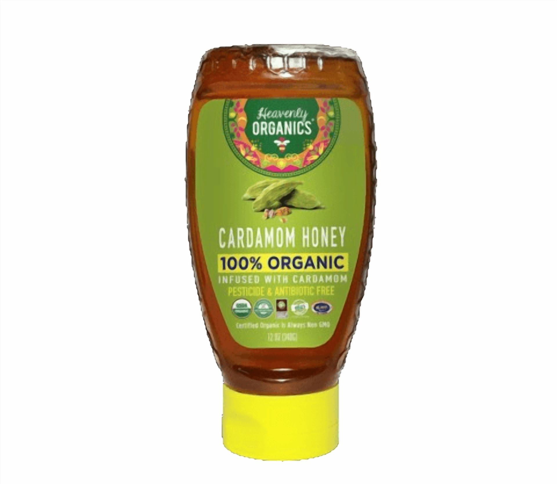 Pack of 6 Heavenly Organics Honey Cardamom Squeeze Organic 12 oz