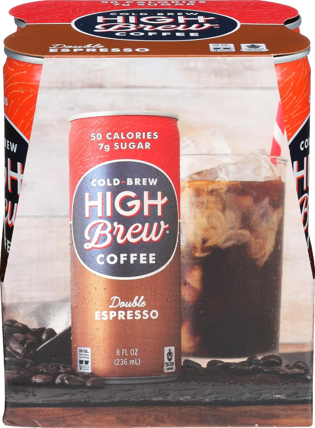 Brew Pack Pack of 6, High Brew Double Espresso, 4 cans - 32 oz - Walmart.com