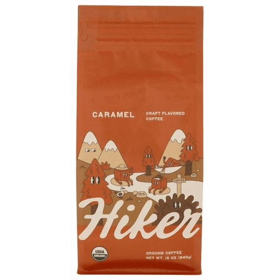 Pack of 6 Hiker Coffee Ground Caramel 12 oz