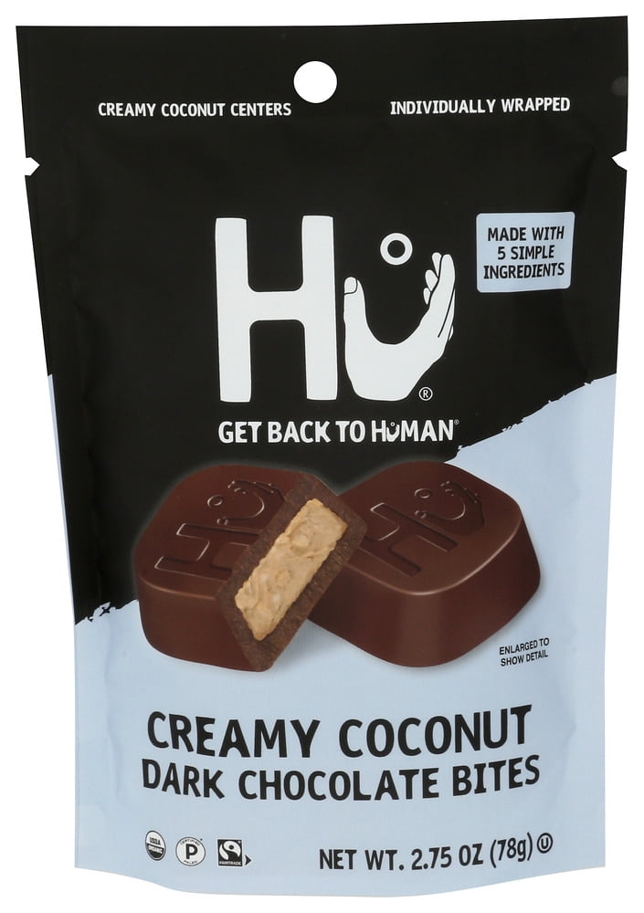 (Pack of 6) Hu Chocolate Dark Bits Creamy Coconut 2.75 Oz