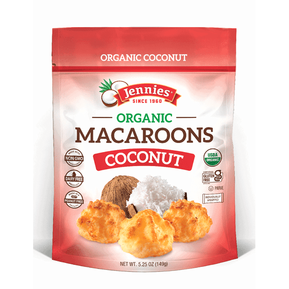 Pack of 6, Jennies Organic Coconut Macaroons, 5.25 oz