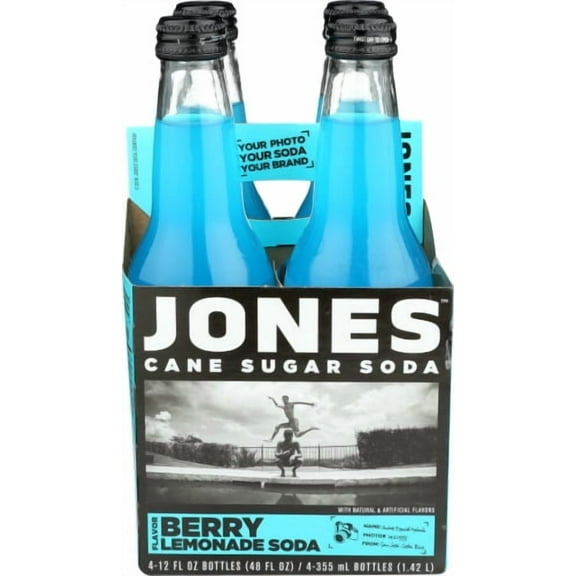 (Pack of 6) Jones Soda 4 Pack Berry Lemonade 48 oz