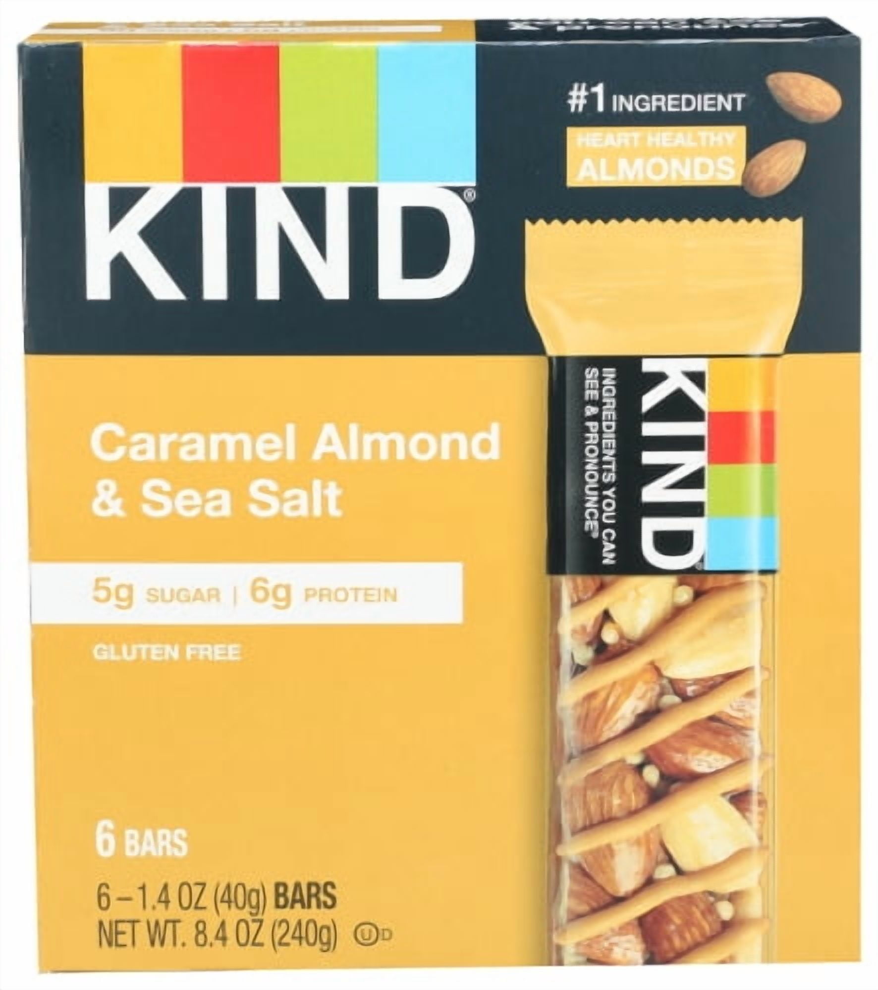 (Pack of 6) KIND Bar Caramel Almond Sea Salt 8.4 Oz