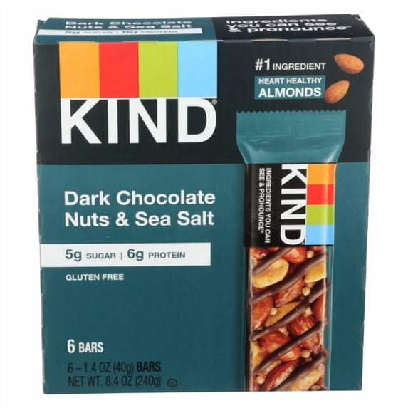 (Pack of 6) KIND Bar Dark Chocolate Nuts & Sea Salt 8.4 Oz