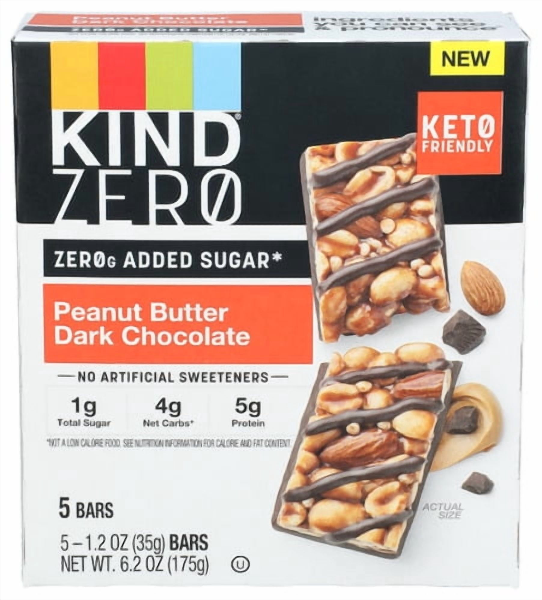 (Pack of 6) KIND Bar Zas Peanut Butter Dark Chocolate 5 Ct 6.2 Oz