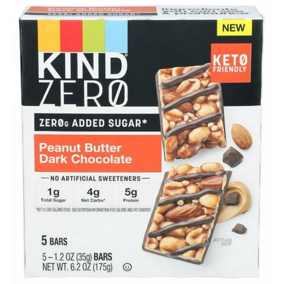 (Pack of 6) KIND Bar Zas Peanut Butter Dark Chocolate 5 Ct 6.2 Oz