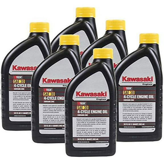 Pack of 6 Kawasaki 99969-6281 Genuine OEM K-Tech SAE 30 4-Cycle Engine Oil
