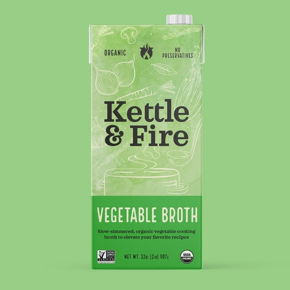 Pack of 6, Kettle And Fire Organic Vegetable Broth, 32 oz