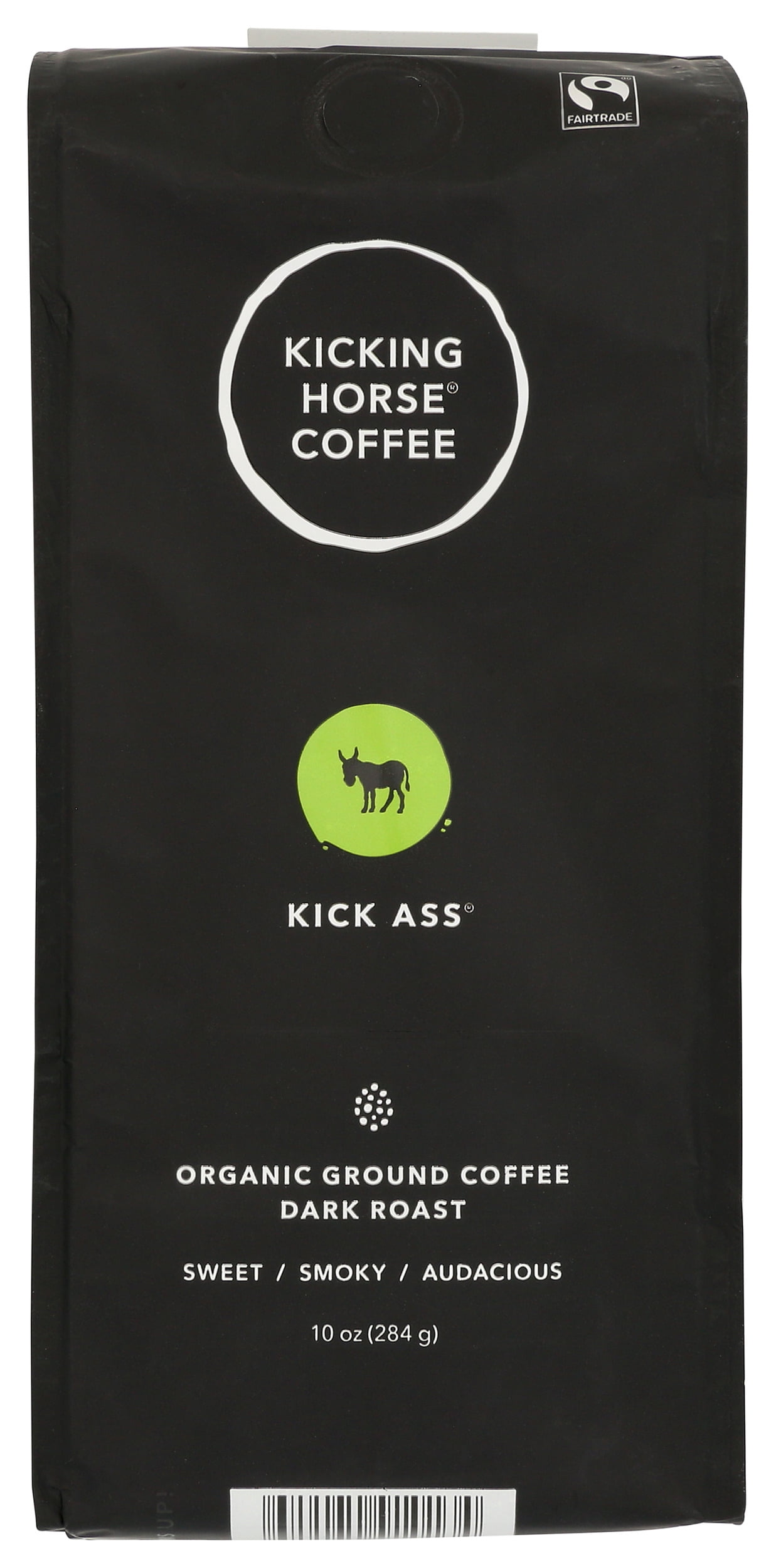 Pack of 6, Kicking Horse Kick Ass Dark Roast Organic Whole Bean Coffee, 10 oz