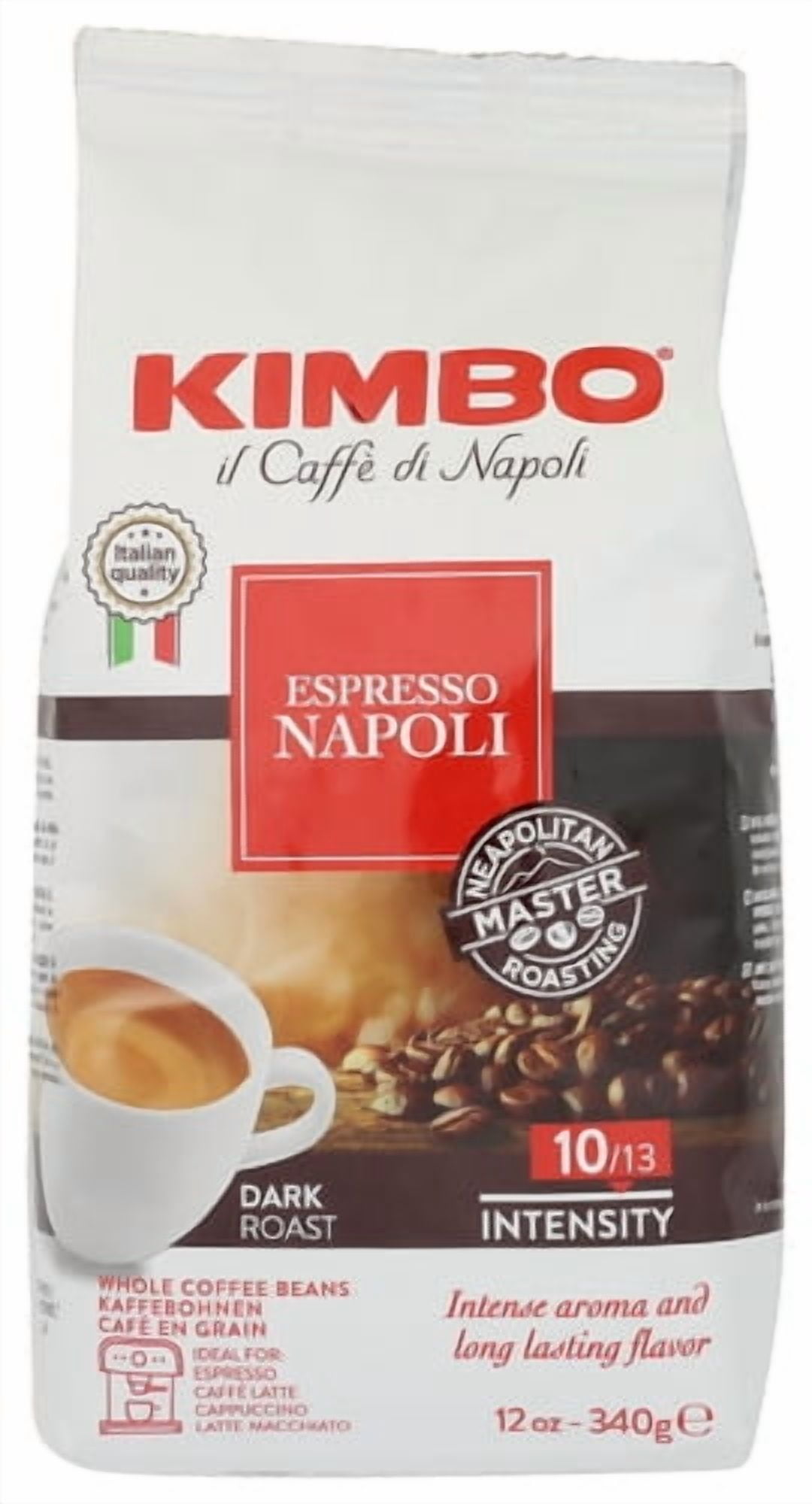Pack of 6 Kimbo Whole Bean Coffee Napoli 12 oz