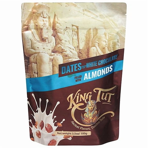 (Pack of 6) King Tut Dates with White Chocolate Almonds 3.5 oz