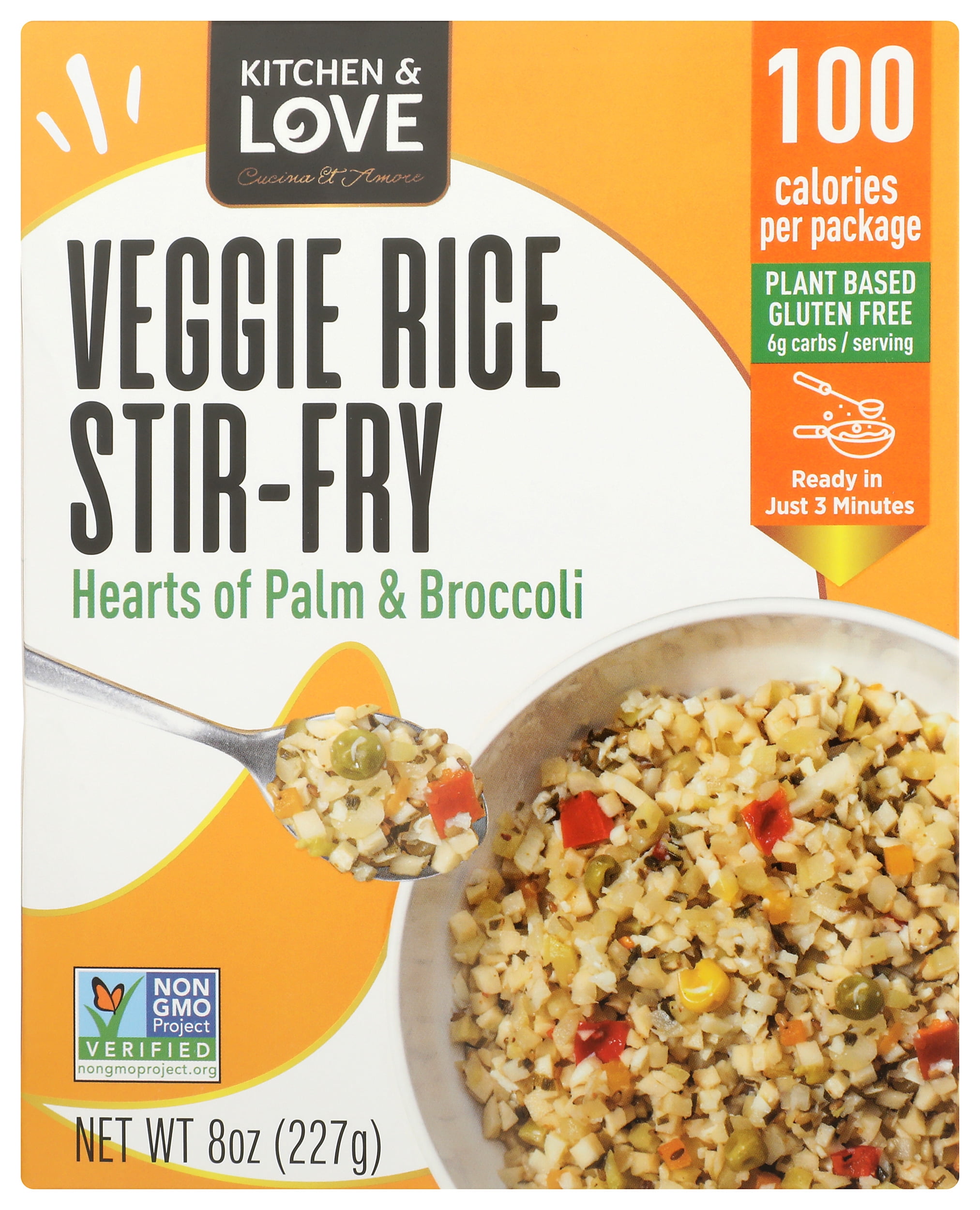 Pack of 6, Kitchen And Love Hearts of Palm Broccoli Veggie Rice Stir-Fry, 8 oz