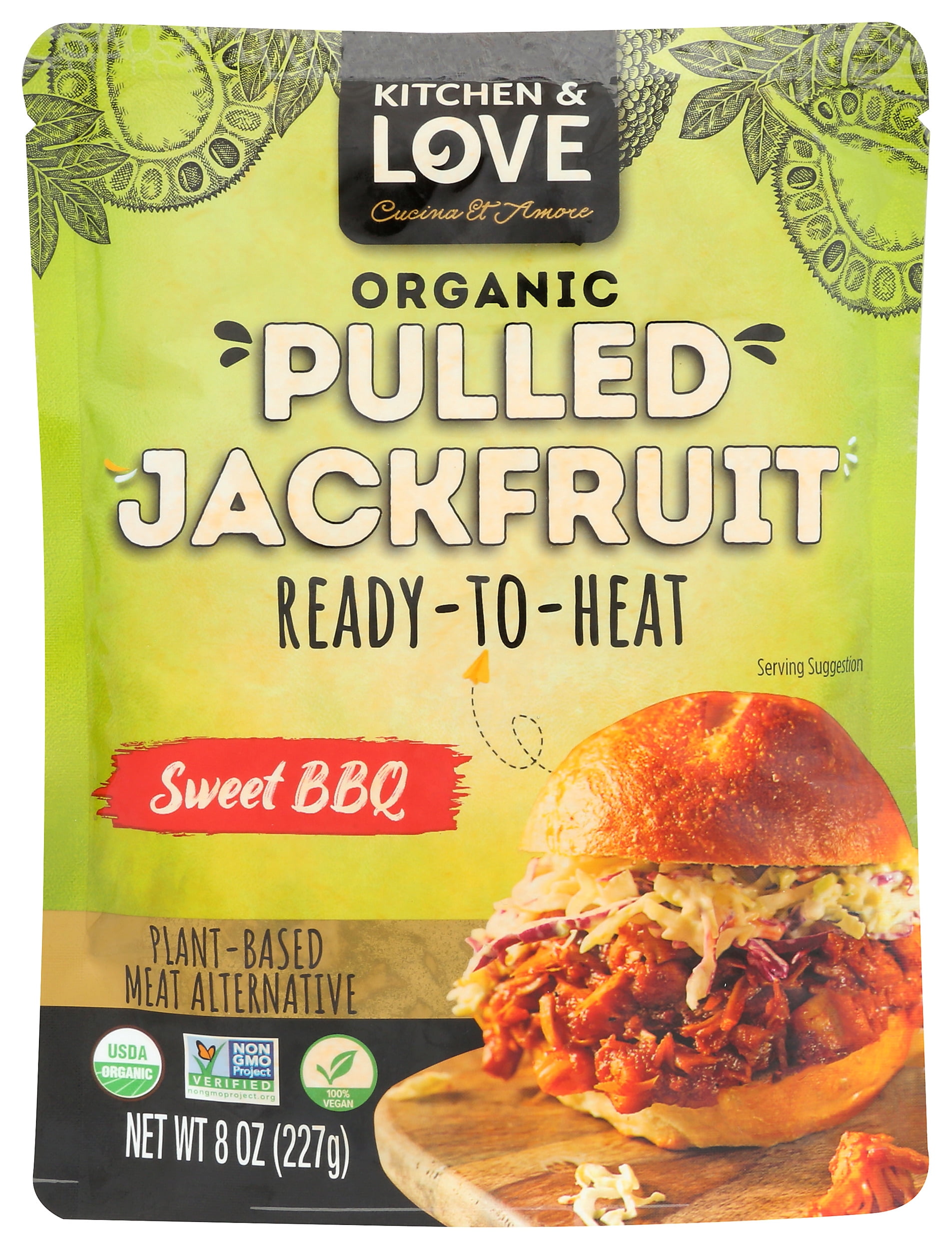 Pack of 6, Kitchen And Love Organic Pulled Jackfruit, 8 oz