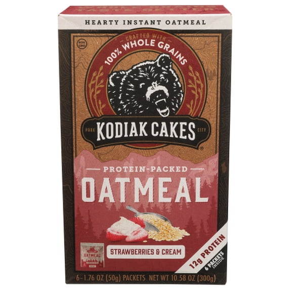 (Pack of 6) Kodiak Oatmeal Strawberry & Cream 10.58 Oz