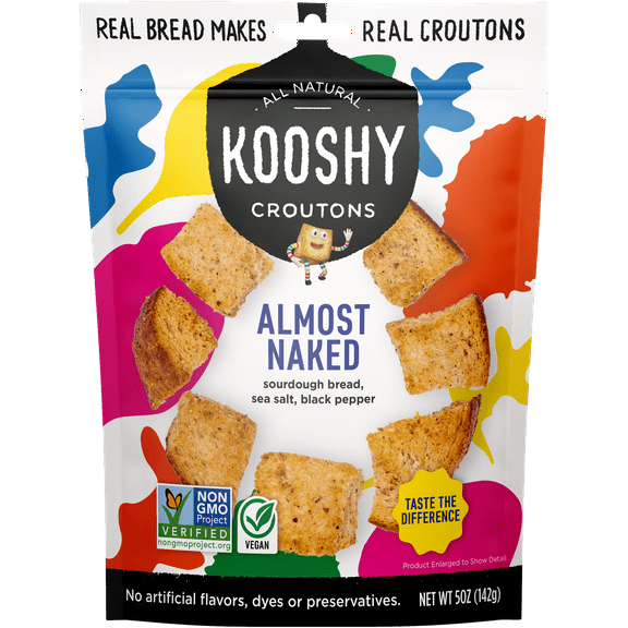 Pack of 6, Kooshy Almost Naked Croutons, 5 oz