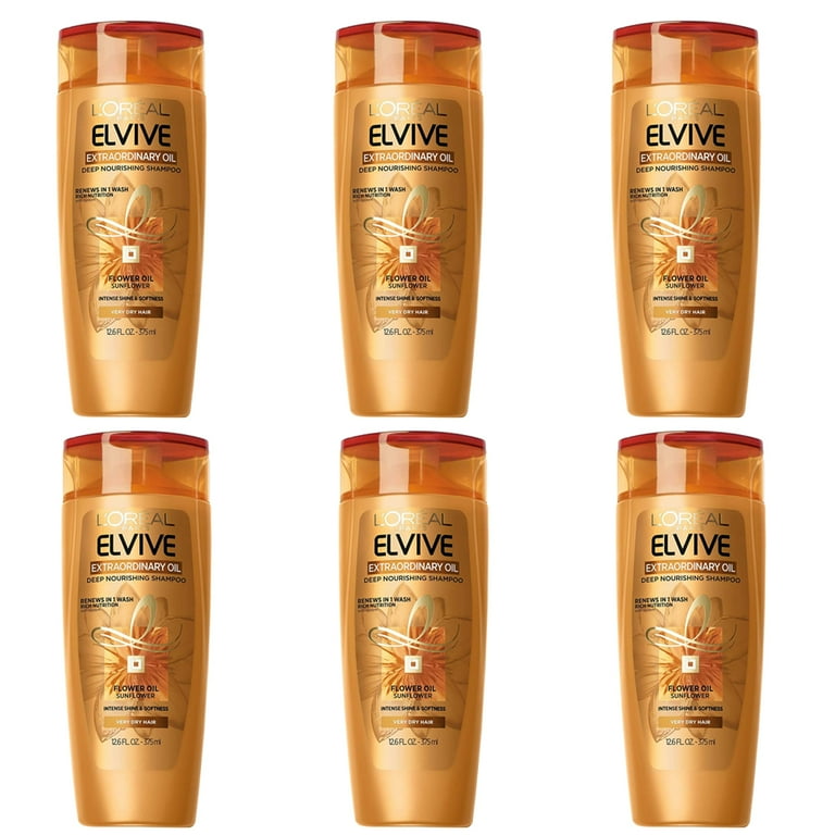 Pack of (6) LOreal Paris Elvive Extraordinary Oil Deep Nourishing Shampoo,  12.6 fl. oz. (Packaging May Vary) 