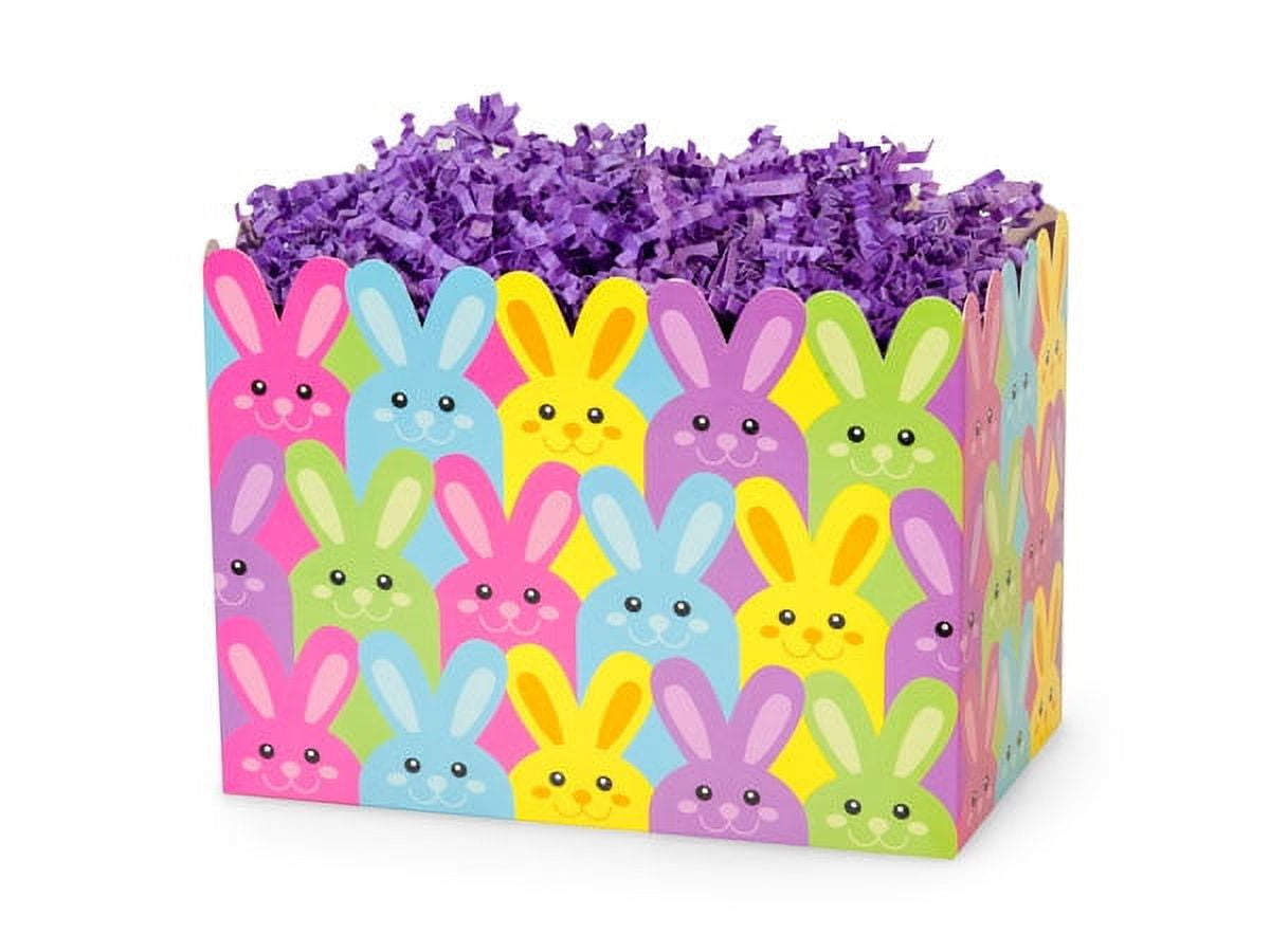 Pack of 6, Large Easter Bunnies Basket Boxes 10.25 X 6 X 7.5" As Great Table Centerpieces For Parties