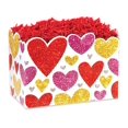 thumbnail image 1 of Pack of 6, Large Glittering Hearts Basket Box 10.25 X 6 X 7.5" As Great Table Centerpieces For Parties, 1 of 1