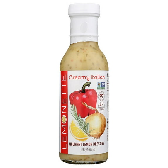 Pack of 6, Lemonette Dressings Creamy Italian Gourmet Lemon Dressing, 12 fl oz