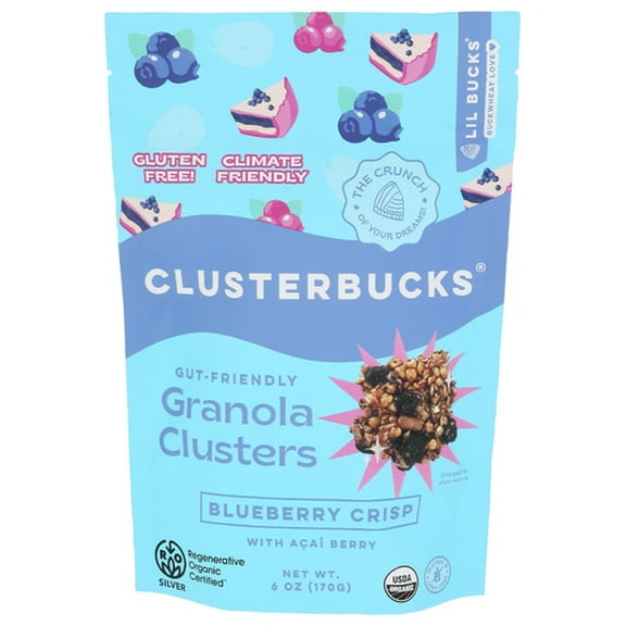 (Pack of 6) Lil Bucks Granola Clusters Blueberry Crisp 6 oz