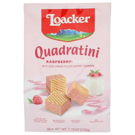 (Pack of 6) Loacker Quadratini Raspberry Yogurt 7.76 Oz