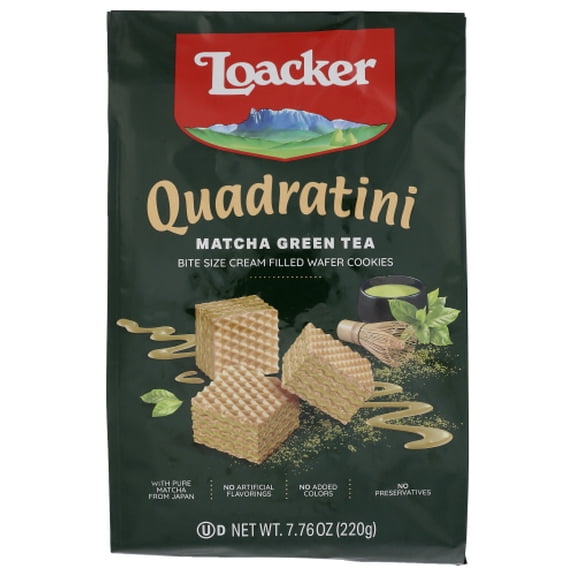 (Pack of 6) Loacker Wafer Matcha Quadratini 7.76 Oz