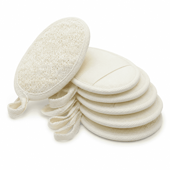 Pack of 6 Loofah Body Scrubbers, Bath Sponges for Gentle Exfoliation
