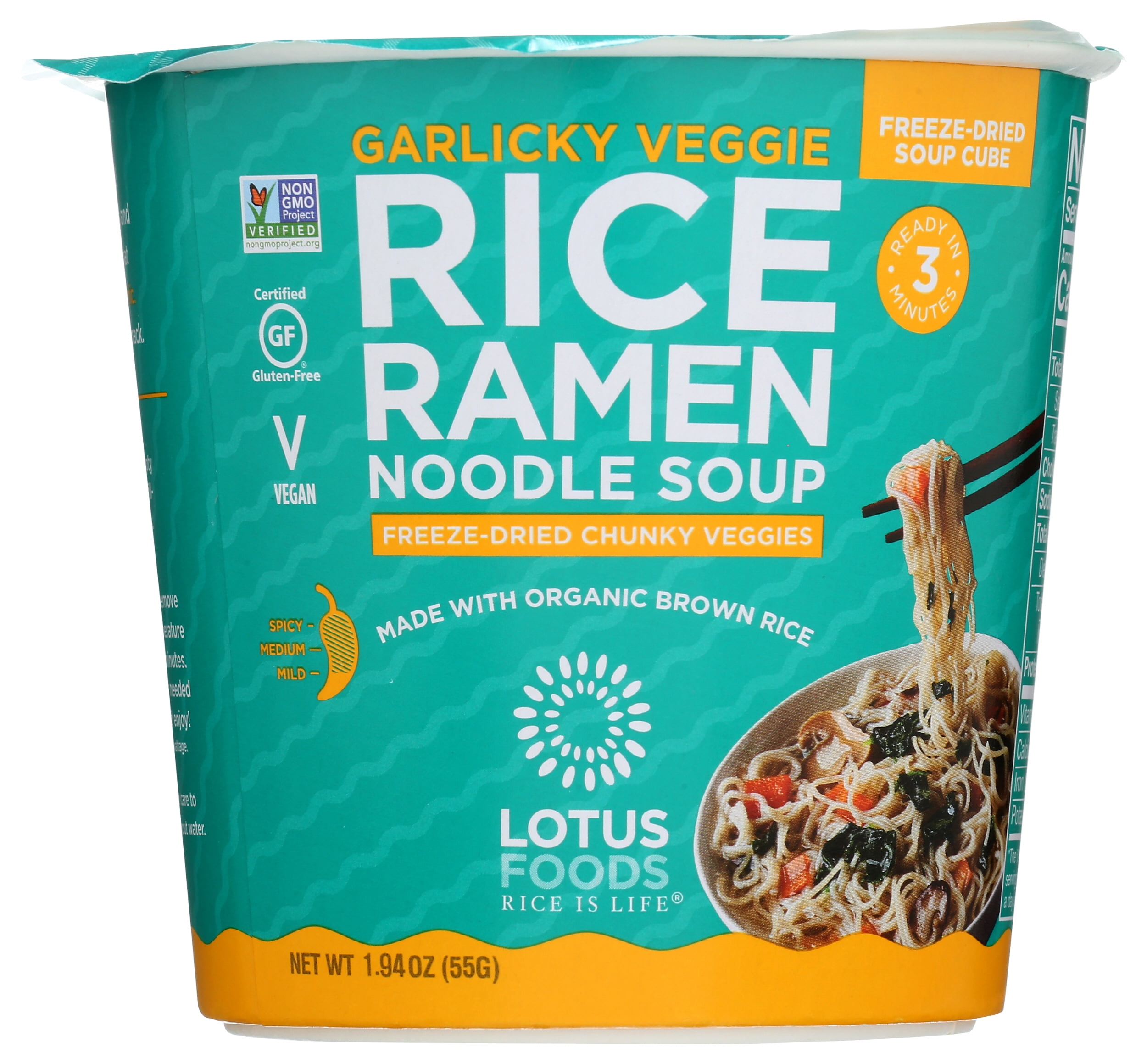 Pack of 6, Lotus Foods Garlicky Veggie Rice Ramen Noodle Soup, 1.94 oz