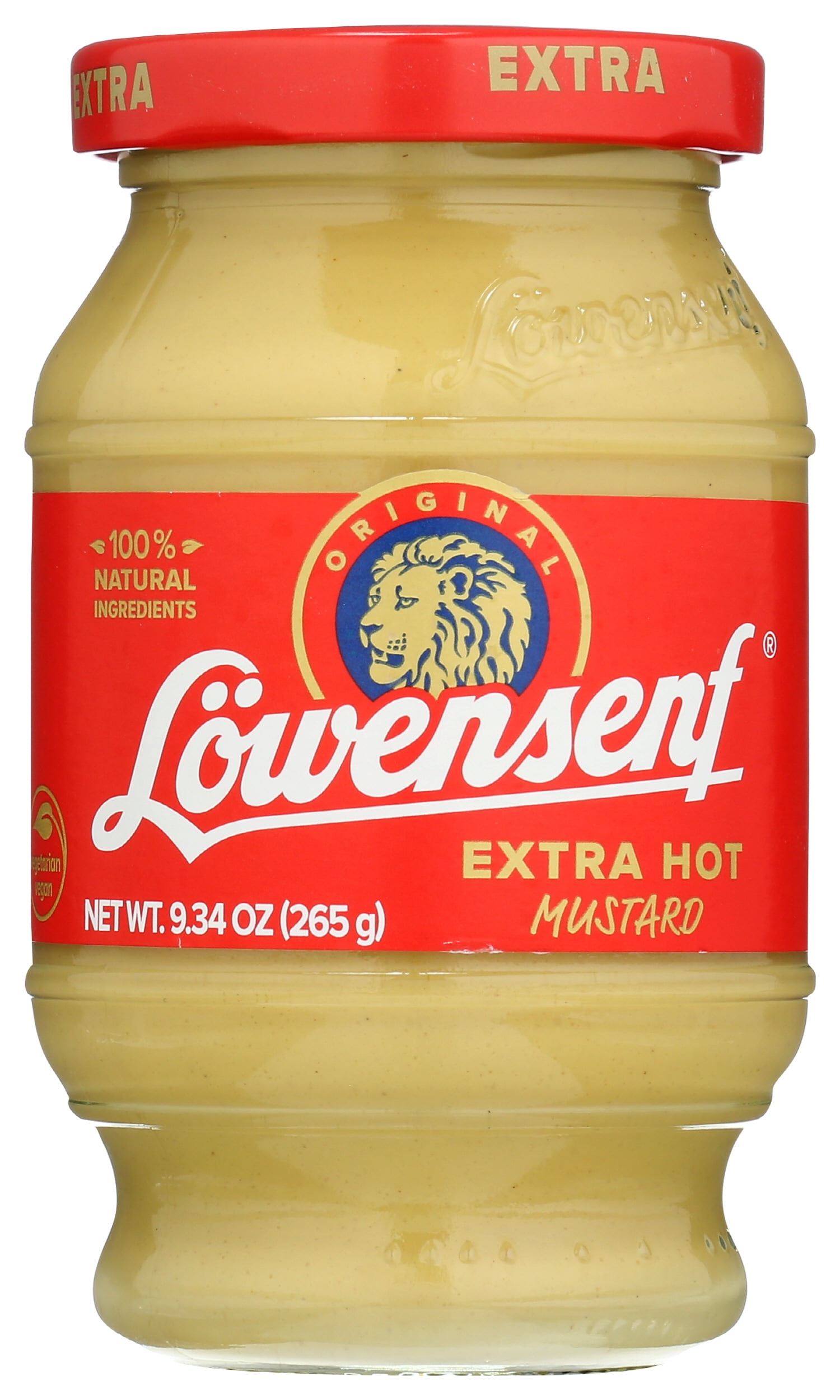 Pack of 6, Lowensenf Extra Hot Mustard, 9.3 oz