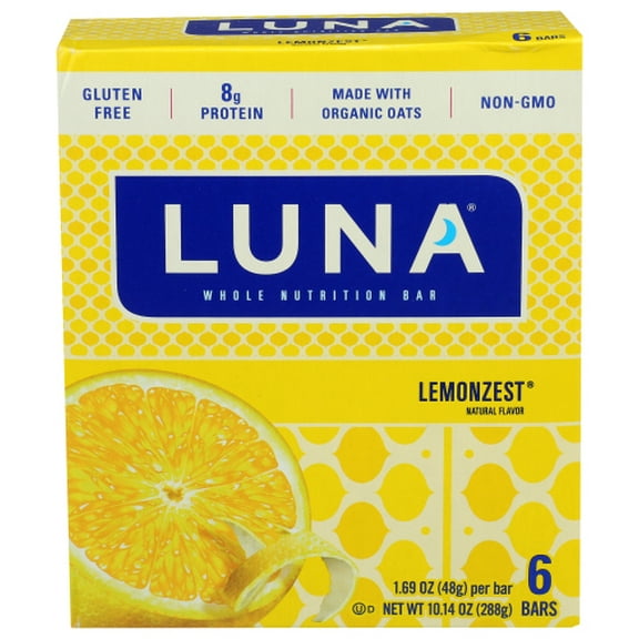 (Pack of 6) Luna Bar Lemon Zest 10.14 oz