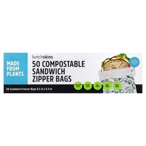 (Pack of 6) Lunchskins Compostable Sandwich Zipper Bags 50 Pieces