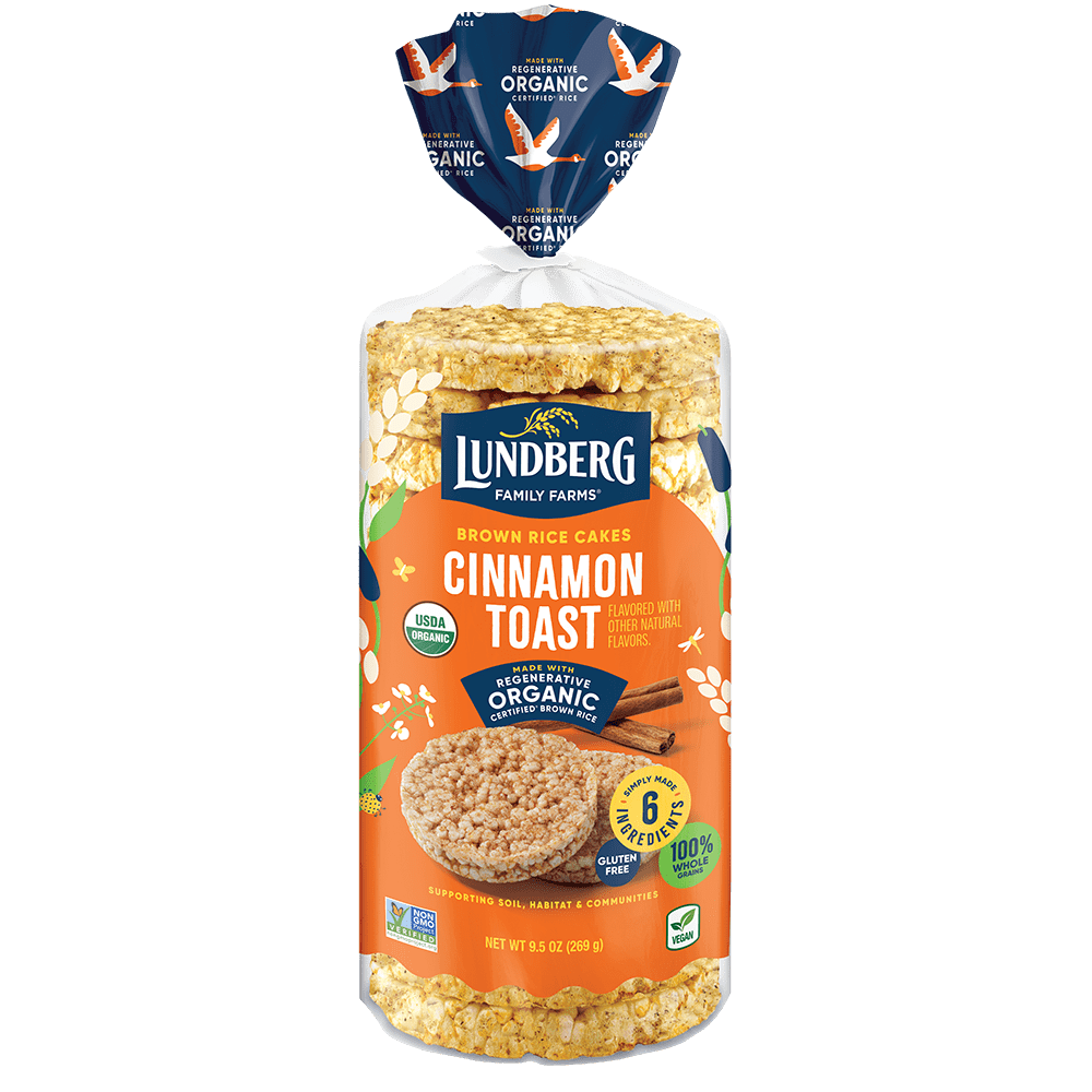 Pack of 6, Lundberg Organic Cinnamon Toast Rice Cakes, 9.5 oz - Walmart.com
