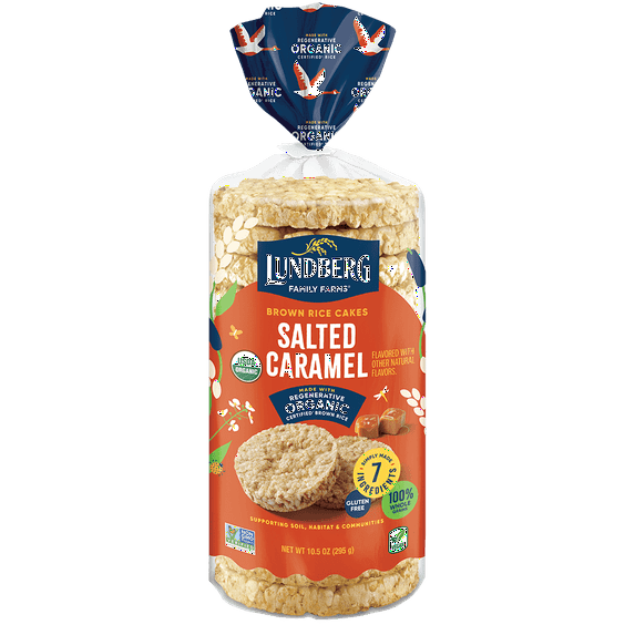 (Pack of 6) Lundberg Organic Salted Caramel Brown Rice Cakes, 10.5 oz