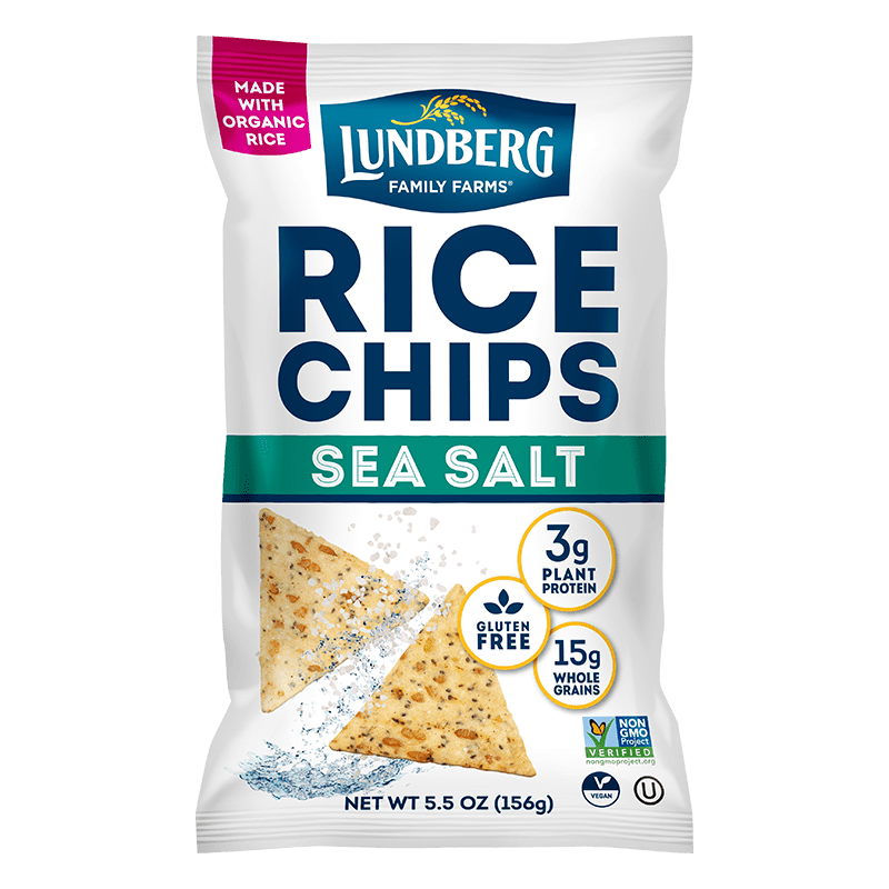 Pack of 6, Lundberg Sea Salt Rice Chips, 5.5 oz