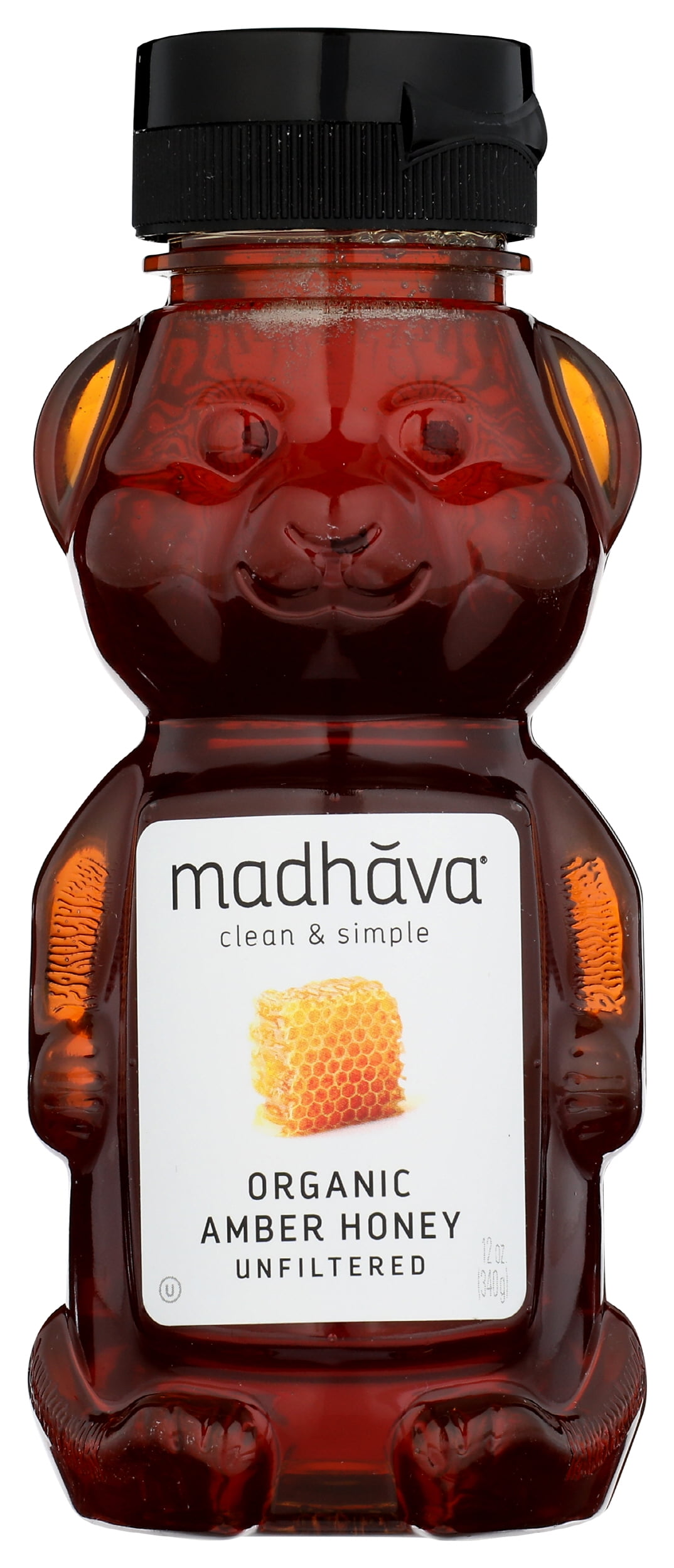 Pack of 6, Madhava Organic Unfiltered Amber Honey, 12 oz - Walmart.com