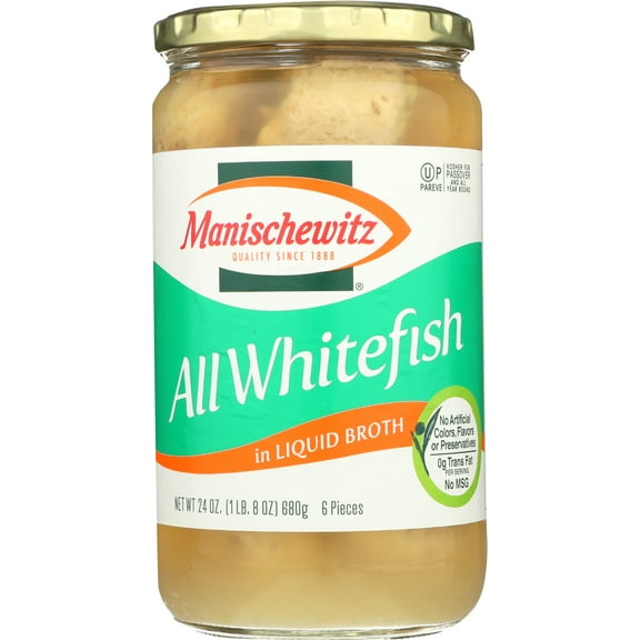 Pack of 6, Manischewitz All Whitefish in Liquid Broth, 24 oz