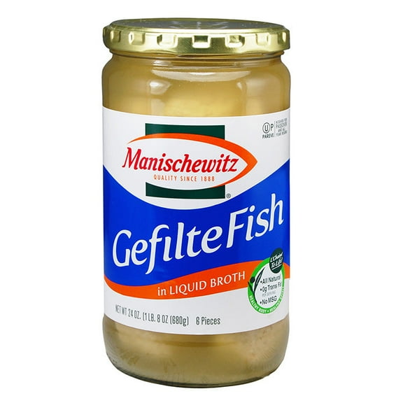 Pack of 6, Manischewitz Gefilte Fish in Liquid Broth, 24 oz