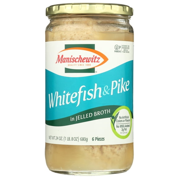 Pack of 6, Manischewitz White & Pike in Jelled Broth, 24 oz