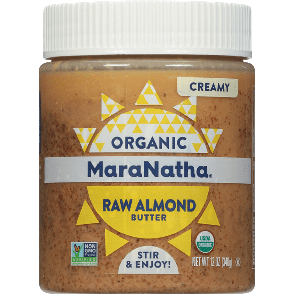 Pack of 6, Maranatha Organic Raw Creamy Almond Butter, 12 oz
