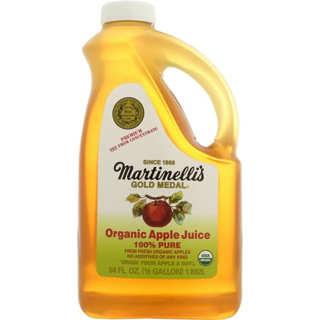 Pack of 6, Martinelli Organic 100% Pure Apple Juice, 64 fl oz