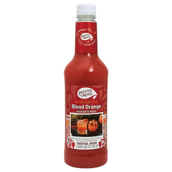 Pack of 6, Master of Mixes Blood Orange Margarita Mixer, Premium Cocktail Mixers, 33.8 fl oz