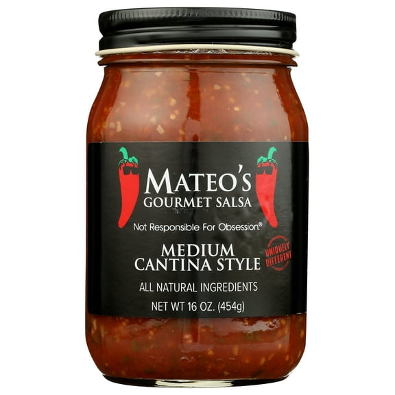 Pack of 6, Mateos Gourmet Medium Cantina Style Salsa, 16 oz