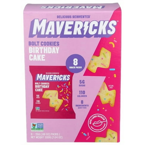 Pack of 6 Mavericks Snack Packs Birthday Cake 7.04 oz