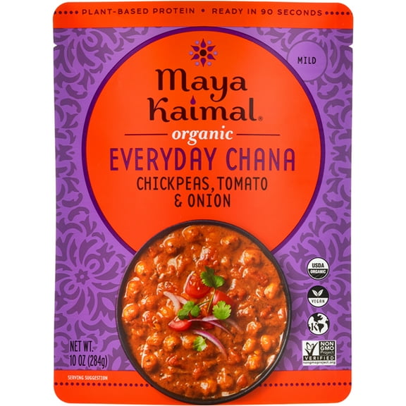 (Pack of 6), Maya Kaimal Organic Everyday Chana - Chickpeas, Tomato & Onion, 10 oz