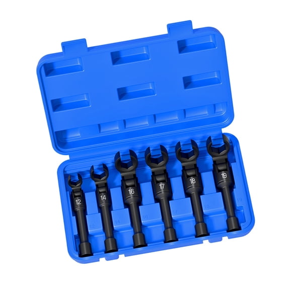 Pack of 6 Mechanics 3/8Inch Drive Fuels Injectors Socket Wrench Set In Six Metric Size For Professional Repairs Use